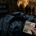 Que visiter en Périgord quand il pleut : imperméable devant la grotte du Gouffre de Proumeyssac