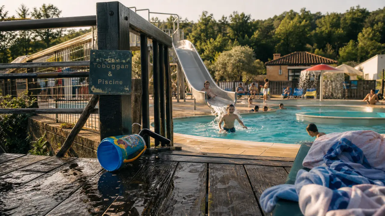 Camping dordogne toboggan : piscine chauffée et pataugeoire pour enfants