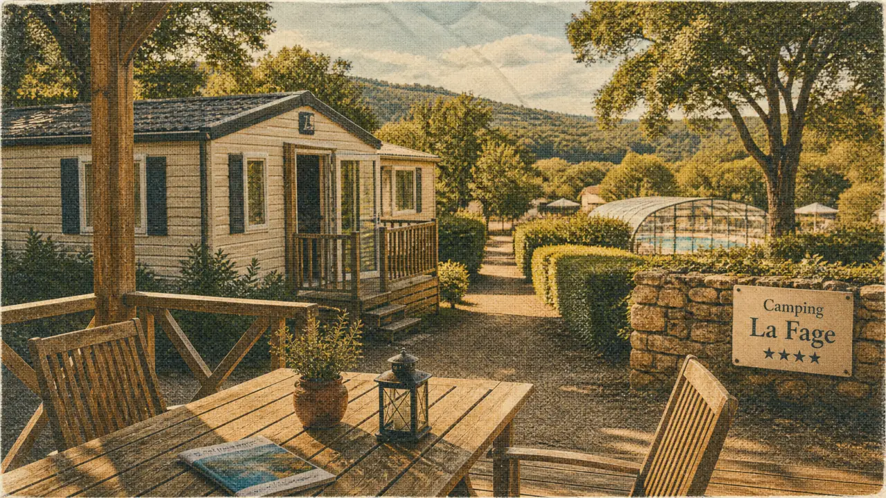 Camping la Fage Lascaux Dordogne 4 étoiles, piscine couverte et mobil-homes au calme