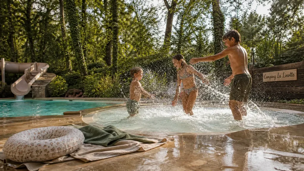 Camping La Linotte au Bugue : 2 piscines chauffées, toboggans et séjour familial dans le Périgord Noir