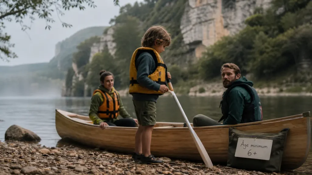 Canoë en Dordogne avec un enfant : âge minimum, nage sur 25 mètres et parcours courts
