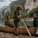 Canoë Dordogne âge minimum : enfant en gilet de sauvetage