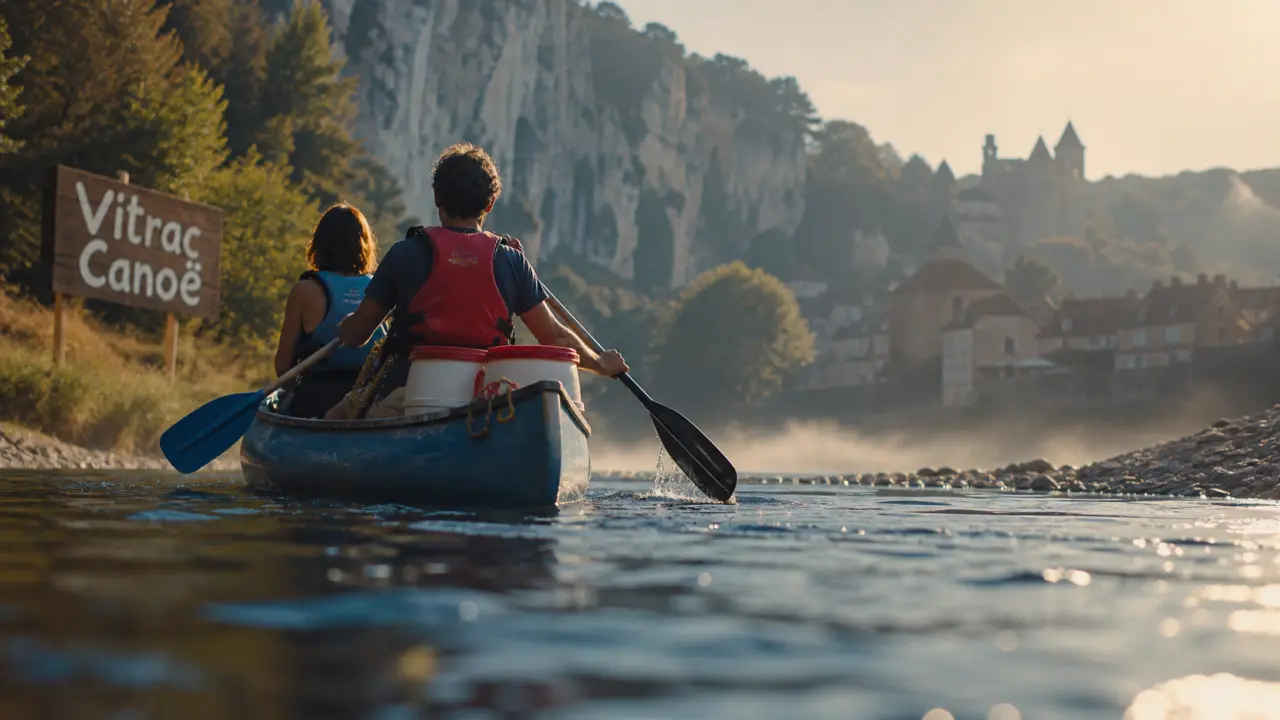Canoë dordogne vitrac sur la Dordogne, départ de Vitrac