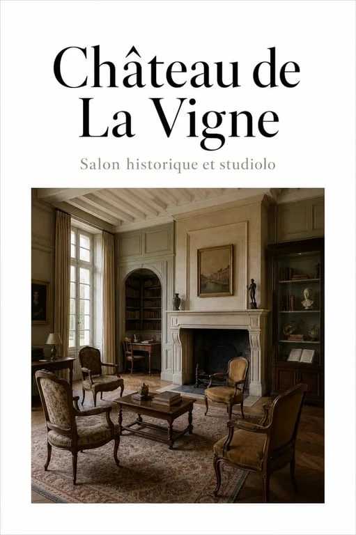 Intérieur du château de la vigne dordogne avec salon historique et collections
