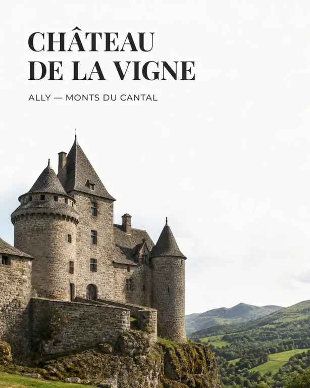 Le château de la vigne dordogne à Ally avec vue sur les Monts du Cantal