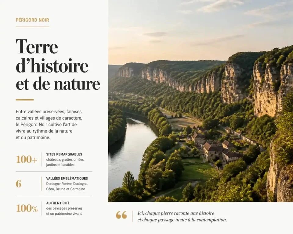 Paysage naturel du Périgord Noir près du camping L'Offrerie