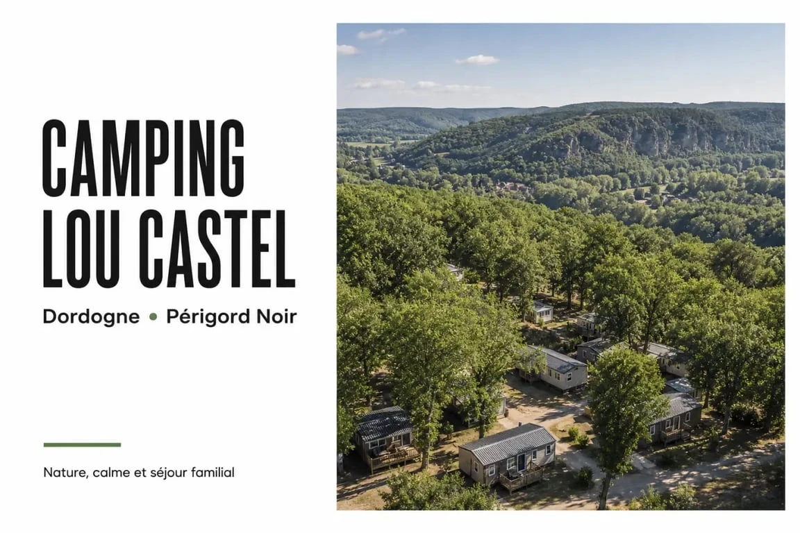 Camping Lou Castel Dordogne dans un cadre boisé du Périgord Noir