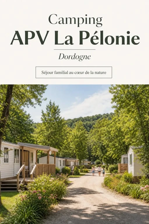 Camping APV La Pélonie 4 étoiles Dordogne dans un cadre arboré avec mobil-homes et emplacements