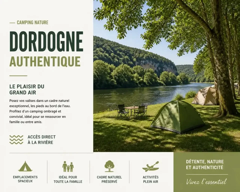 Camping municipal au bord de la Dordogne à Sainte-Terre