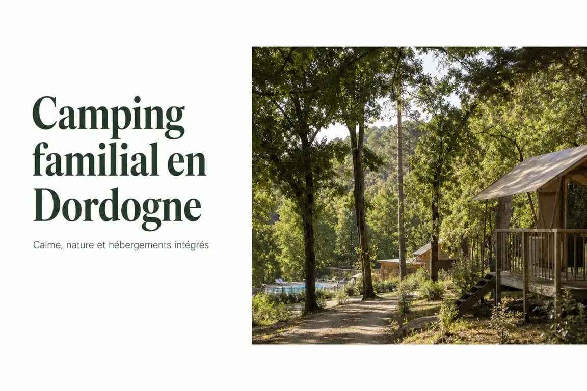Camping dordogne yelloh village domaine des chênes verts dans un cadre arboré près de Sarlat
