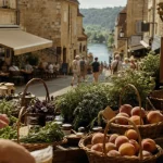 Tourisme le bugue dordogne : marché vivant, étals et produits du terroir