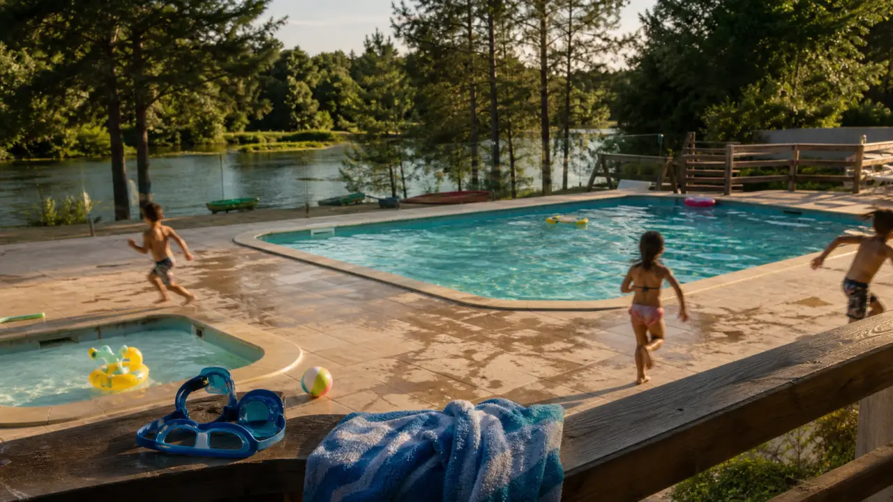 Camping beau rivage dordogne : piscine familiale près de la Dordogne