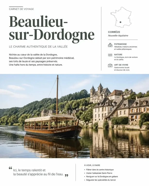 Sortie en gabare sur la Dordogne à Beaulieu-sur-Dordogne