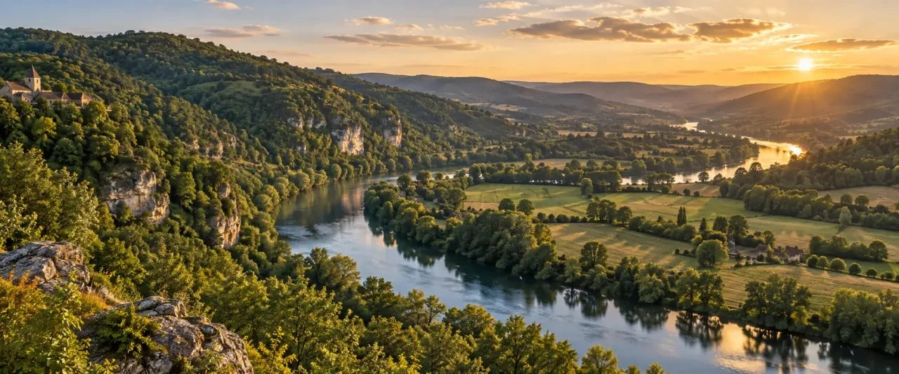 Monceaux-sur-Dordogne tourisme : panorama sur la vallée de la Dordogne