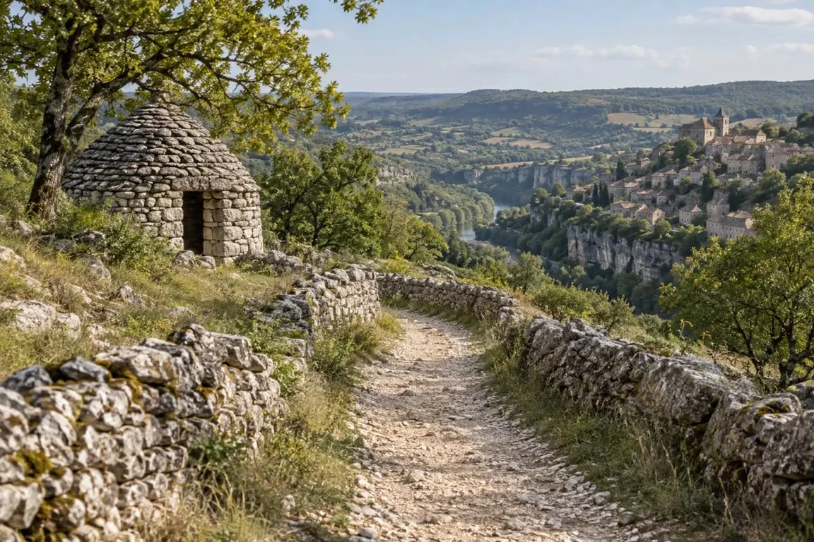 Randonnée dans le Lot et la Dordogne entre sentier calcaire et village médiéval