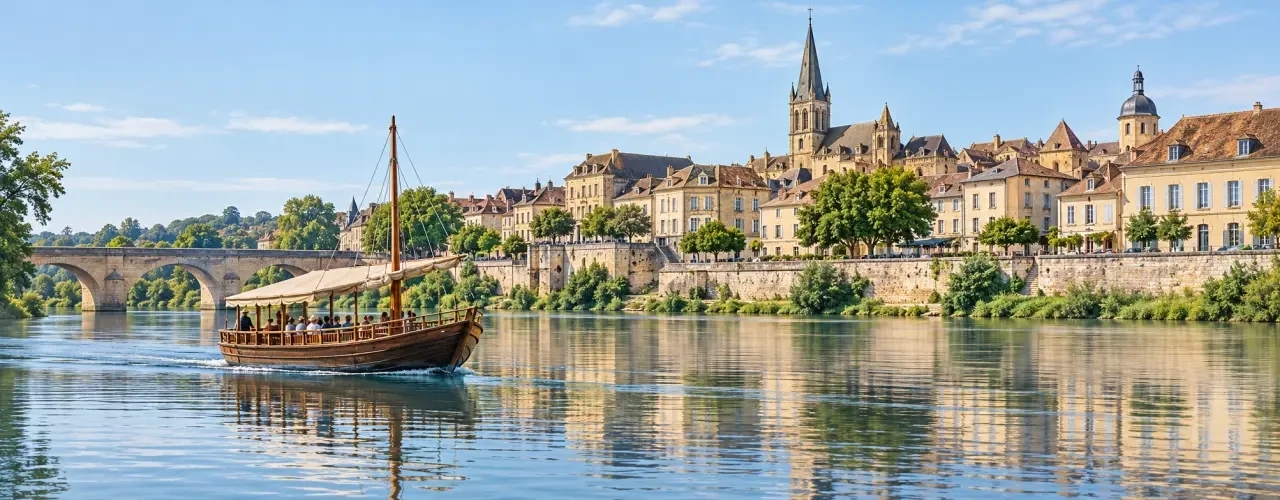 Dordogne tourisme Bergerac : promenade en gabarre sur la Dordogne depuis les quais