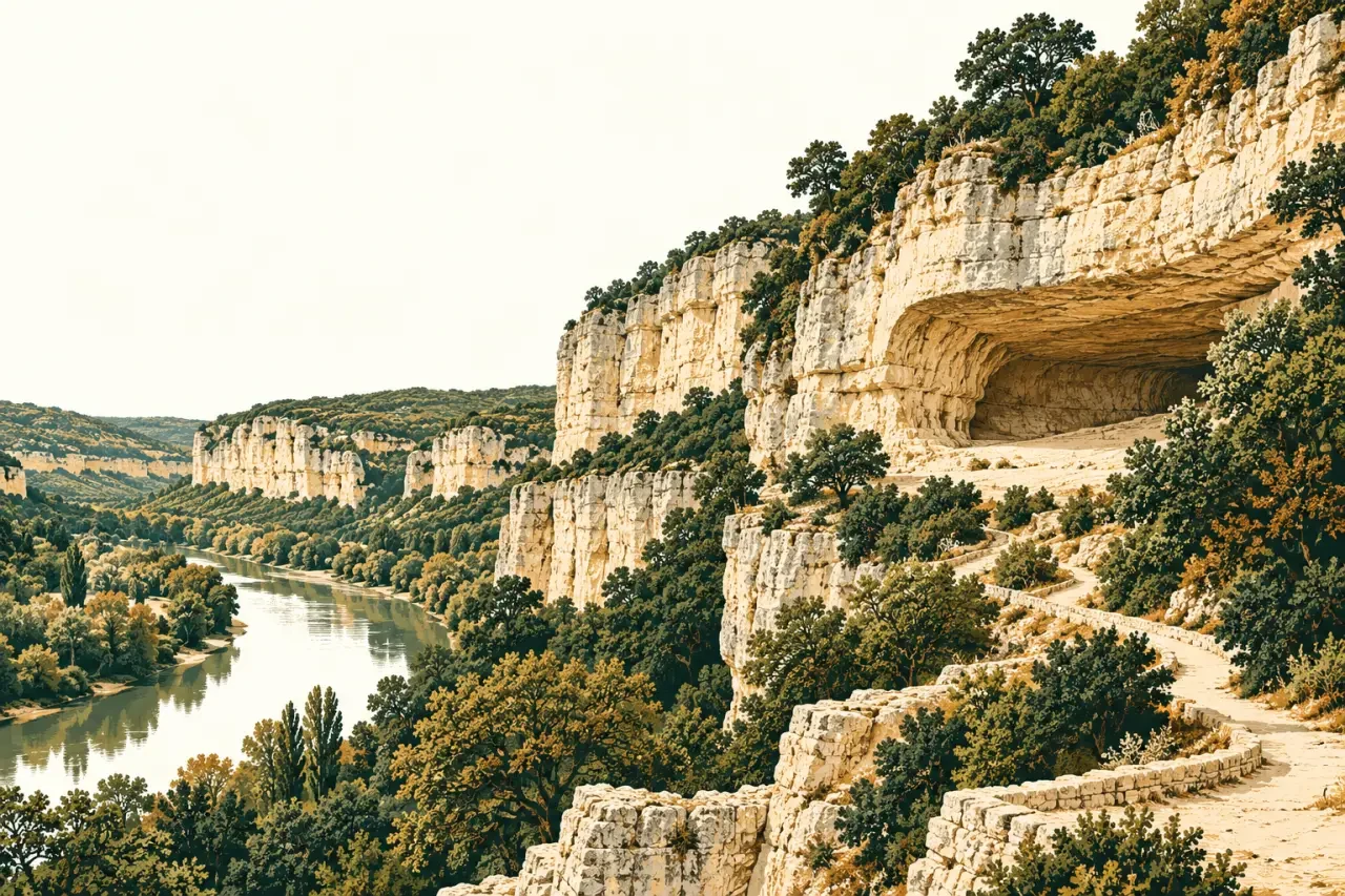 Dordogne préhistoire tourisme : falaises et sites troglodytiques de la vallée de la Vézère