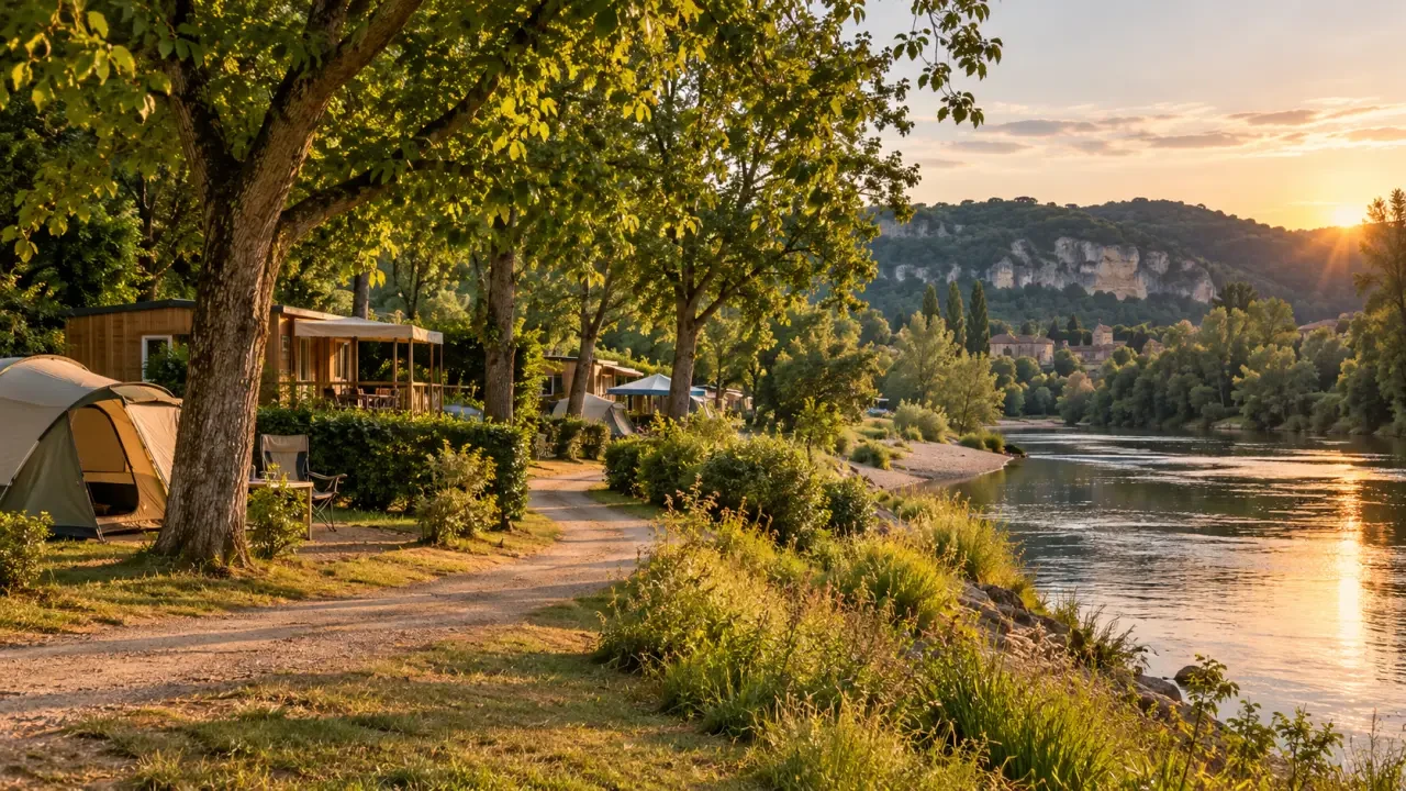 Domaine de Soleil Plage près de Sarlat en Dordogne France au bord de la rivière